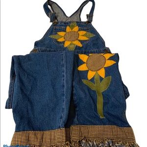 Rare Denim Overalls Bib Festival Boho vintage